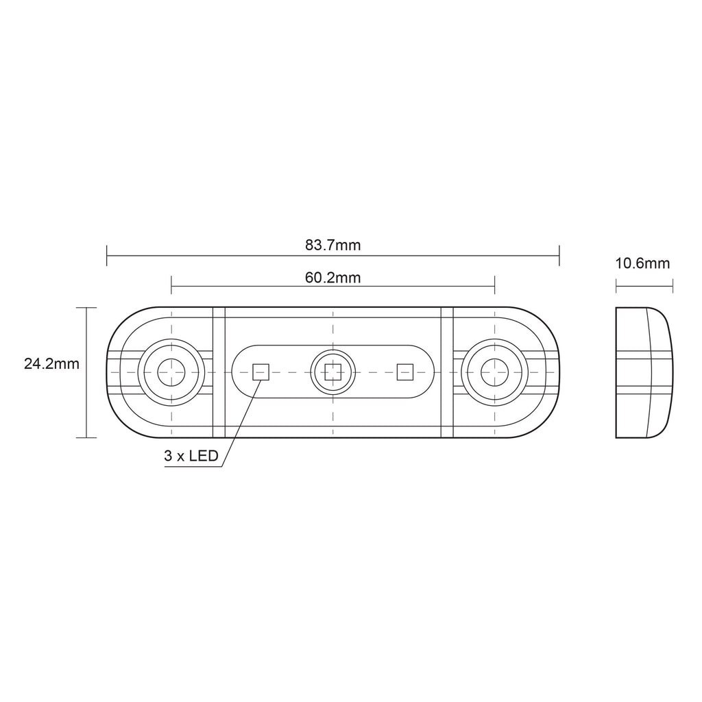 LED Marker | Surface mount | Smoked