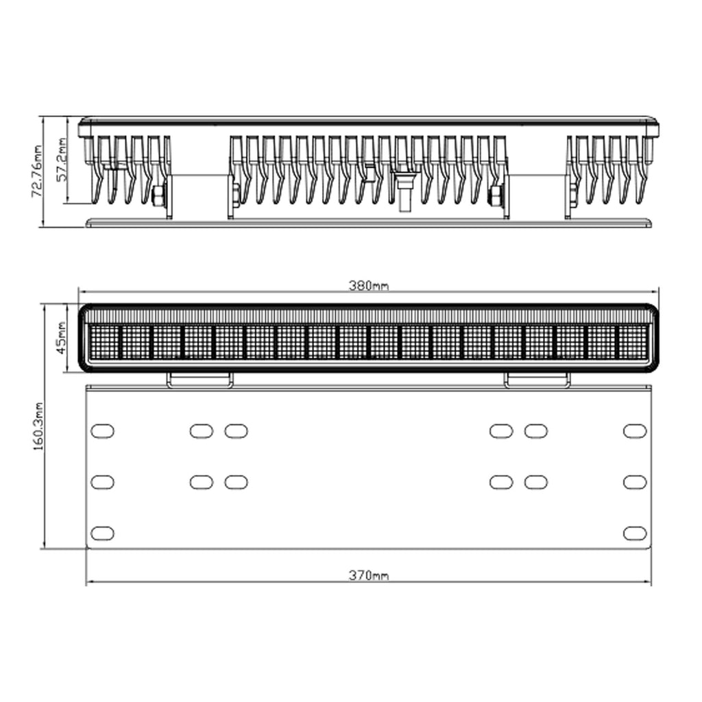 LED Light bar | DRL + Single-row | 15"