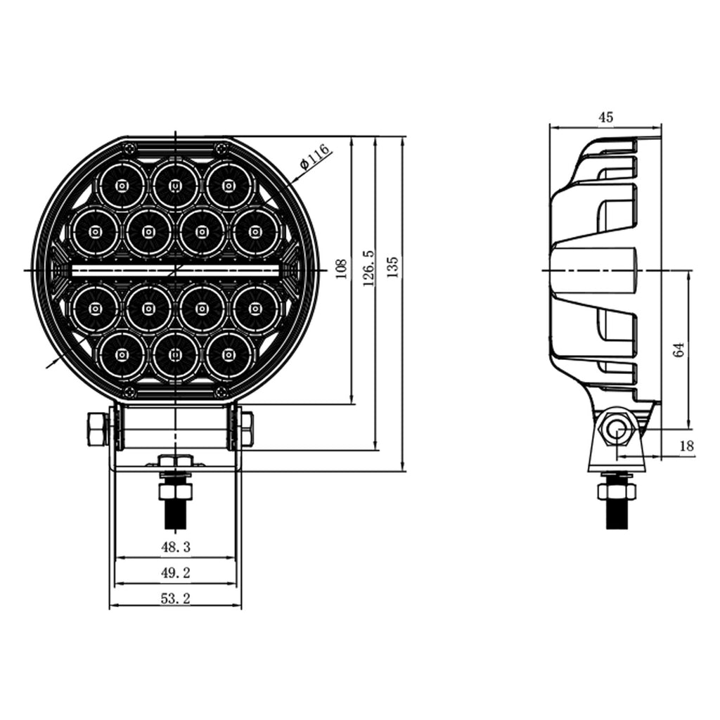 LED Work light | DRL + Quad-row | 4"