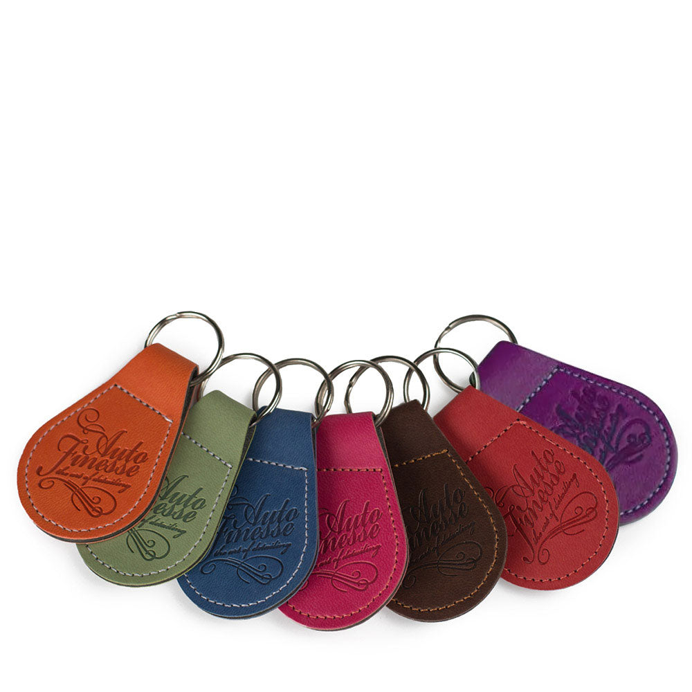 Leather Keychains Cowhide Car Keychain Titanium Metal Key Ring Luxury