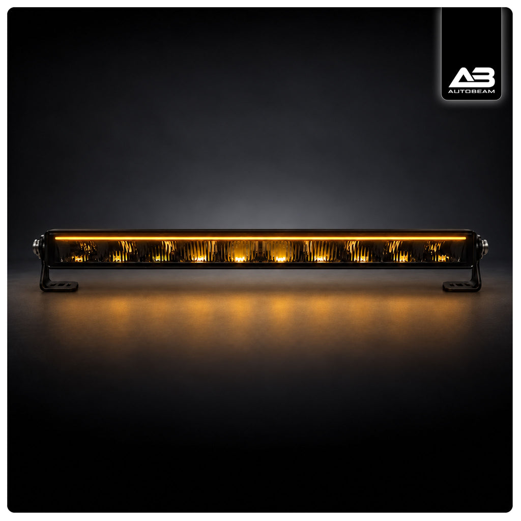 Autobeam Stealth Edition Single Row LED Light Bar with White and Amber DRL
