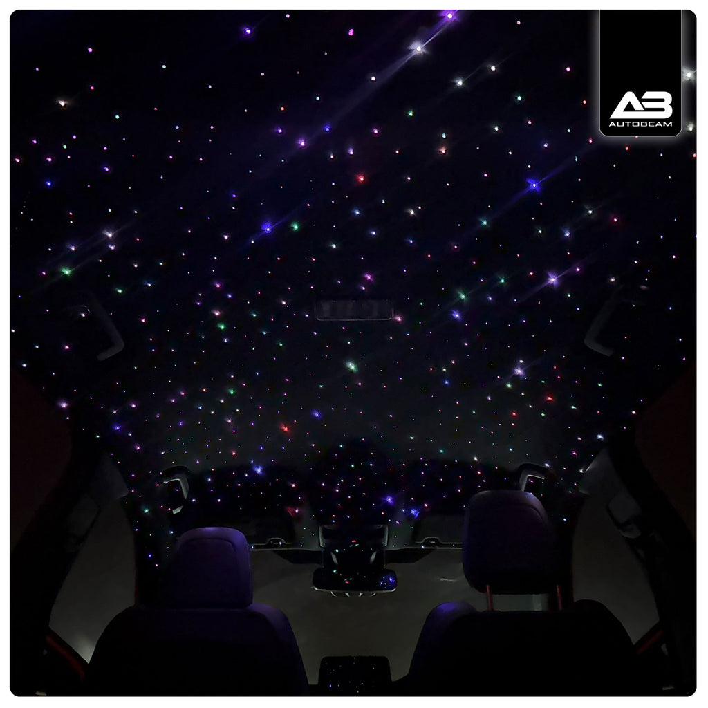 RGB fibre optic starlight roof interior