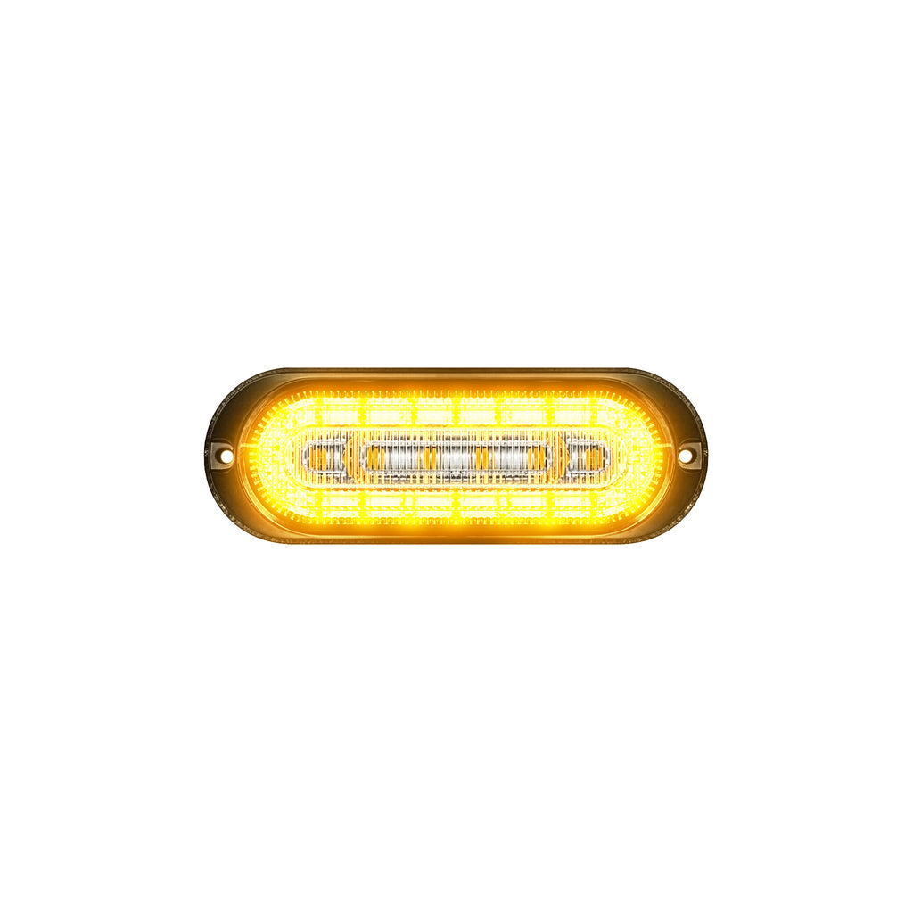Yellow LED light bar on a white background
