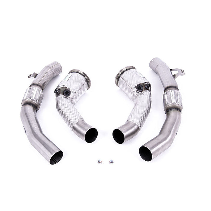 Audi S8 D5 4.0 TFSI V8 Saloon / Sedan (Non OPF/GPF US/ROW Models) 2020-2023 Large-bore Downpipes and Cat Bypass Pipes Exhaust - Milltek Fitment Audi S8 D5 4.0 TFSI V8 Saloon / Sedan (Non OPF/GPF US/ROW Models) 2020-2023 Large-bore Downpipes and Cat Bypass Pipes Exhaust - Milltek Fitment