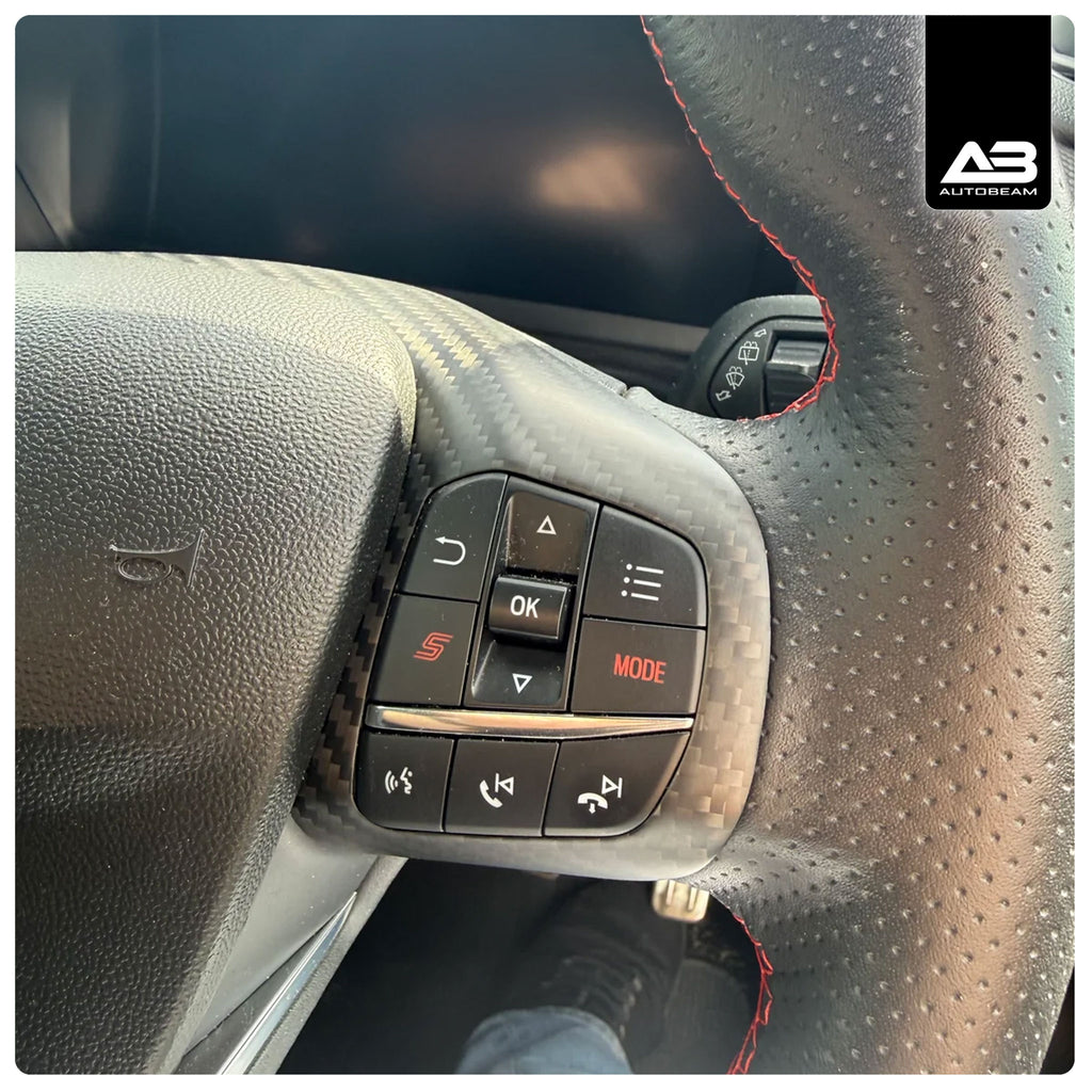 CARBON FIBRE UPPER STEERING WHEEL TRIM | FIESTA MK8 | PUMA MK2 | FOCUS MK4