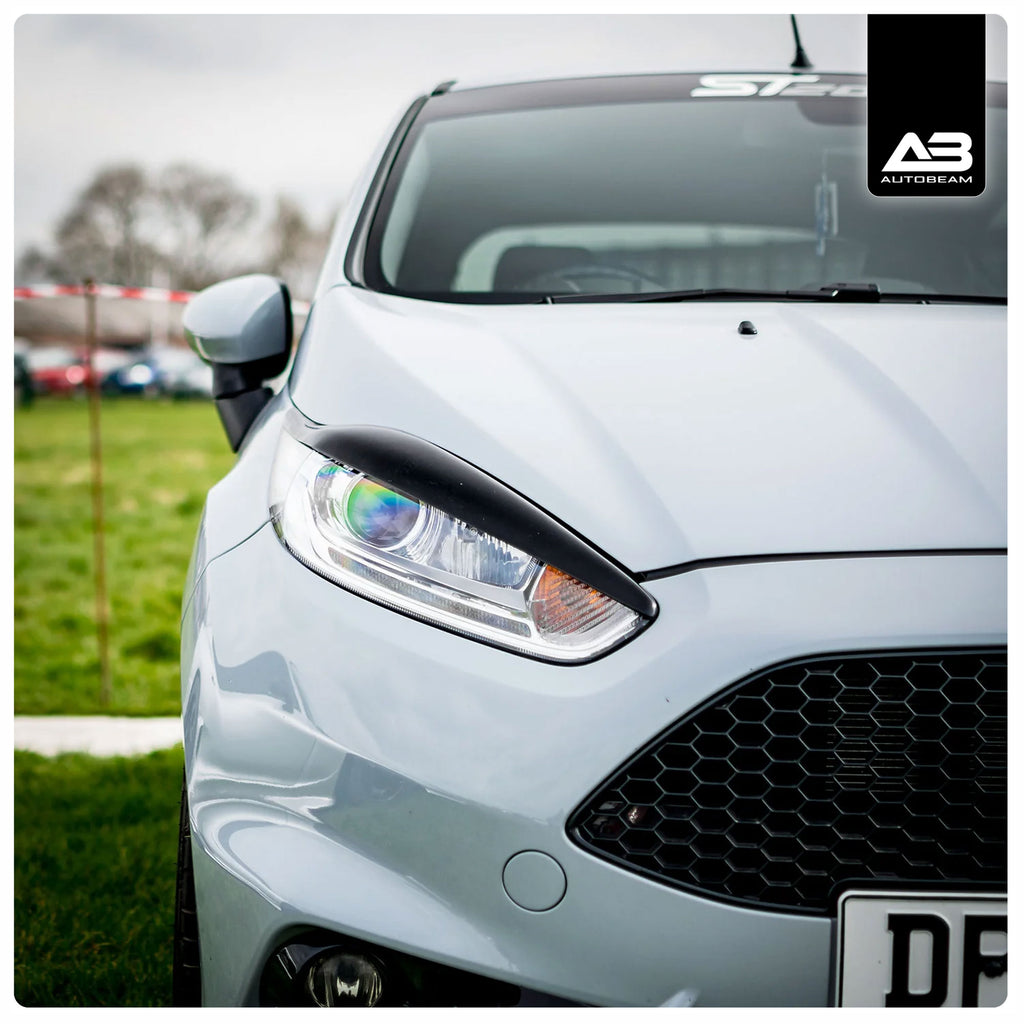 GEARMONSTER Gloss Black Headlight Eyebrows For Ford Fiesta MK7/MK7.5 2013-2017
