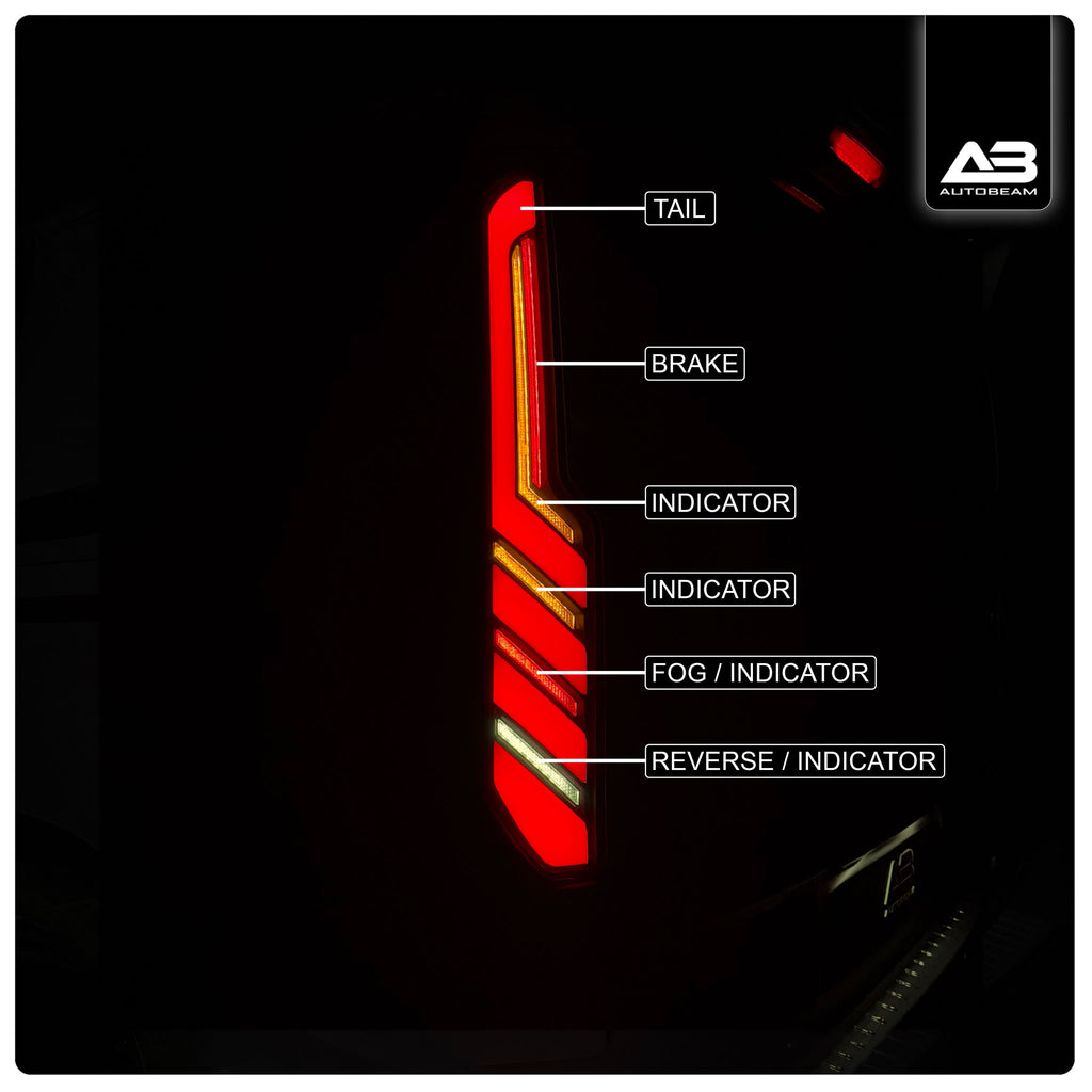 LED Tail lights | Red Internals | Ford Transit Custom MK1.5 2018-2023