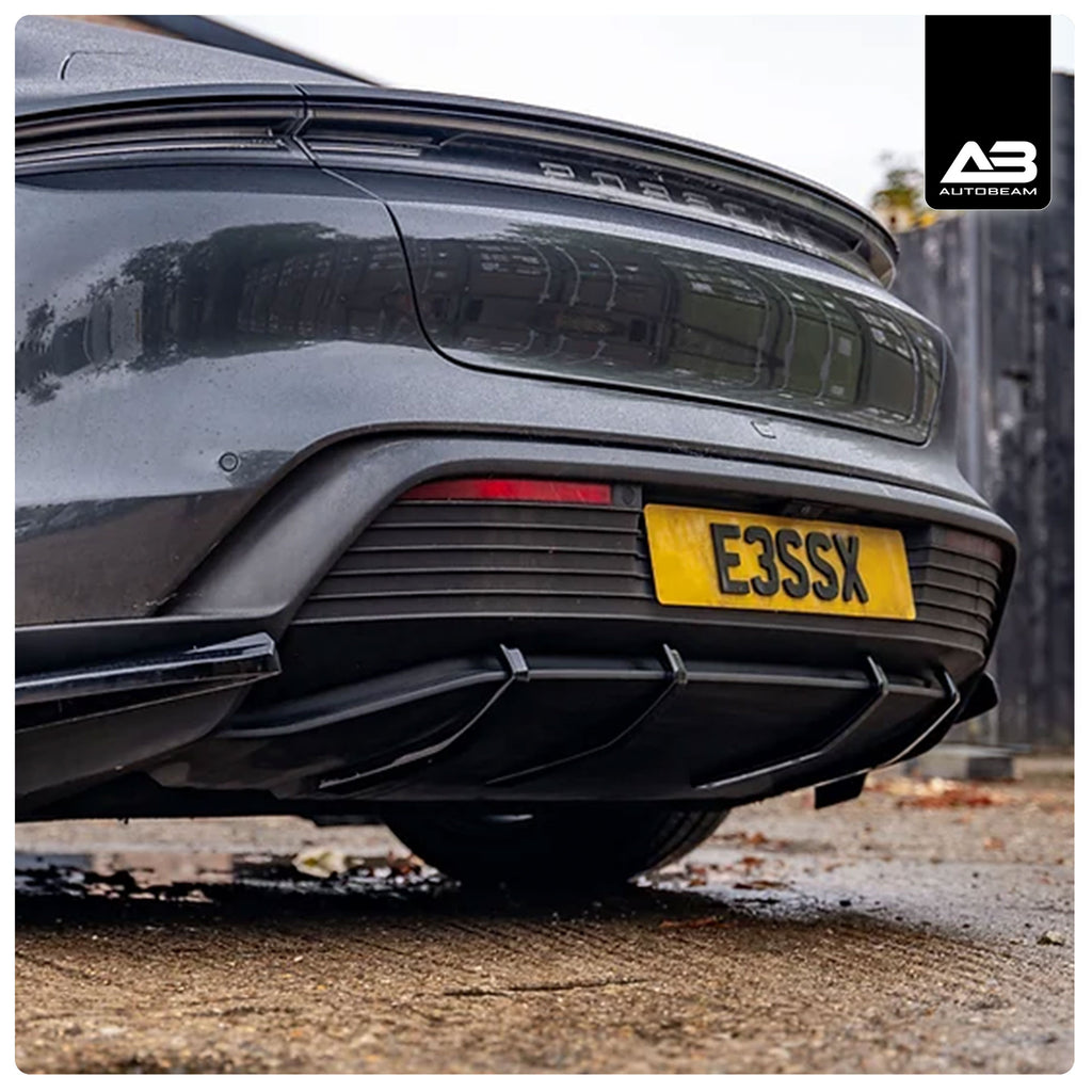 22 x 21 ABS Universal Rear Bumper 4 Fins Diffuser Fin Black Car 22 x 21 ABS Universal Rear Bumper 4 Fins Diffuser Fin Black Car