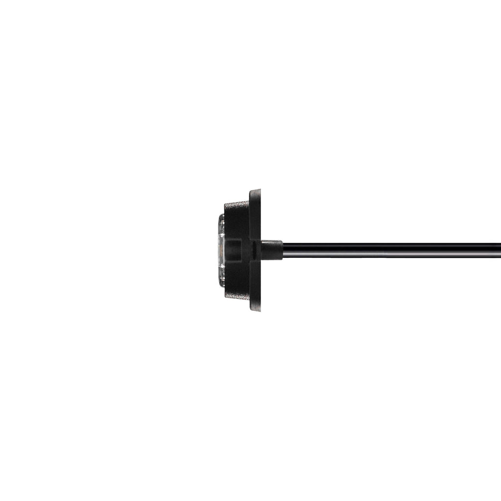 Black curtain rod with decorative finial on a white background