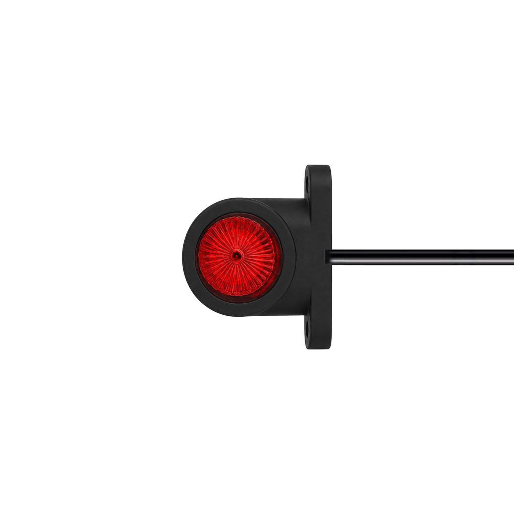 Red light bulb on a white background