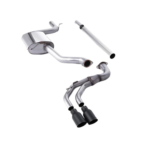Seat Leon FR 1.8 TSI 180PS SC and 5-door 2013-2018 Cat-back Exhaust - Non-Resonated Cerakote Black GT-80 Trims