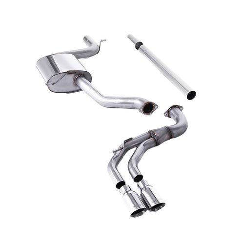 Seat Leon FR 1.8 TSI 180PS SC and 5-door 2013-2018 Cat-back Exhaust - Non-Resonated Polished GT-80 Trims
