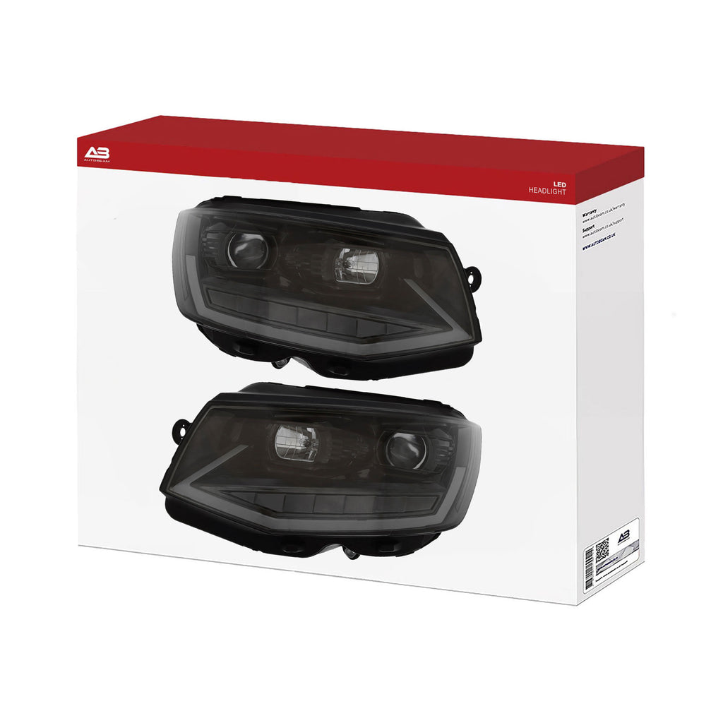 Headlights | Black | Volkswagen Transporter T6 | V3 - Autobeam