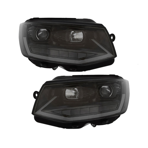 Headlights | Black | Volkswagen Transporter T6 | V3 - Autobeam