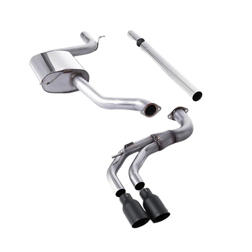 Volkswagen Golf Mk7.5 1.5TSI Evo GT & R-Line (Both GPF/OPF & Non GPF/OPF Models) 2017-2021 Cat-back Exhaust - Non-Resonated Cerakote Black Tips (GTD Valance)