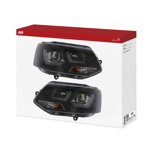 LED Headlights | Black | Volkswagen Transporter T5.1 | V2