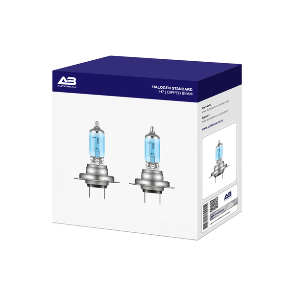 2-Pair H7 Halogen Headlight Bulbs Combo - 5000K White 55W Hi/Low Beam Bulbs